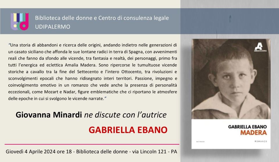 copertina del libro Madera di Gabriella Ebano con foto di un bambini in biano e nero e breve descrizione del volume